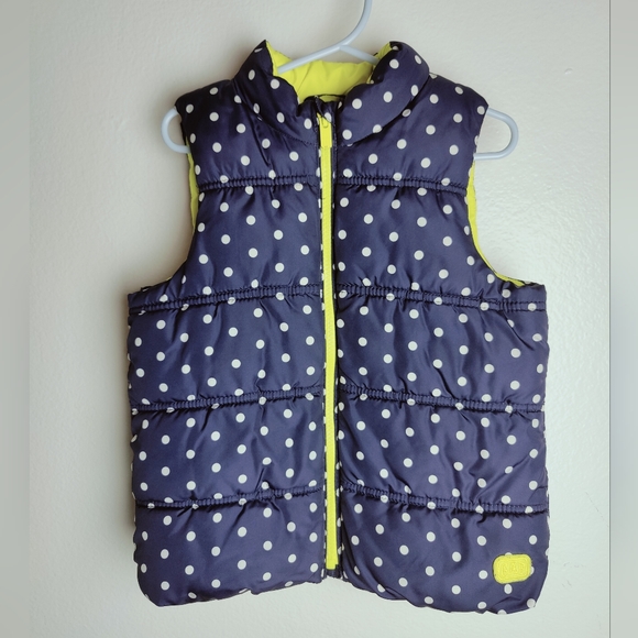 Baby GAP Toddler Navy Polkadot Puffer Vest, Sz 5 Toddler - Picture 3 of 10